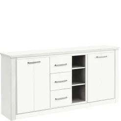 Outlet Wohnen 170x82x35 Weißes Sideboard auf Sockel - Enzetra