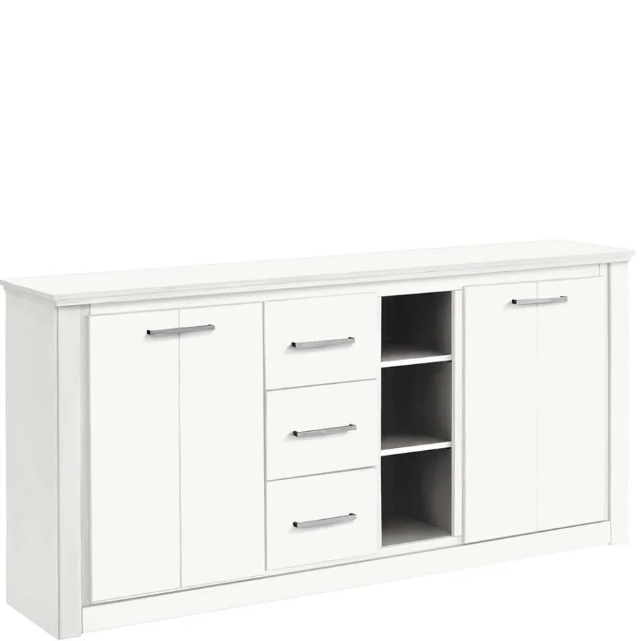 Outlet Wohnen 170x82x35 Weißes Sideboard auf Sockel - Enzetra