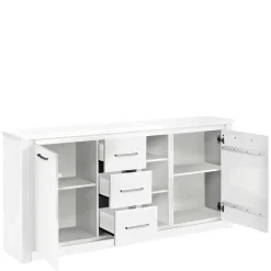 Outlet Wohnen 170x82x35 Weißes Sideboard auf Sockel - Enzetra