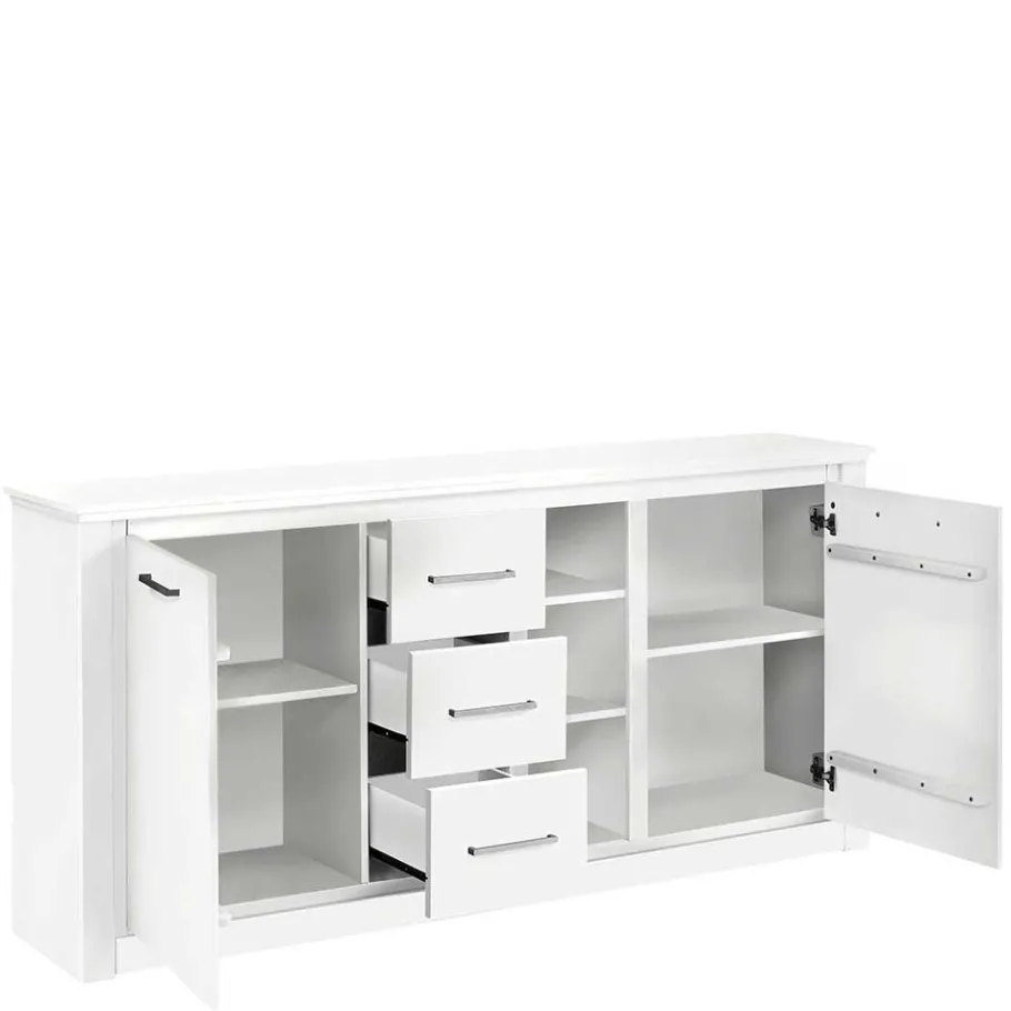 Outlet Wohnen 170x82x35 Weißes Sideboard auf Sockel - Enzetra
