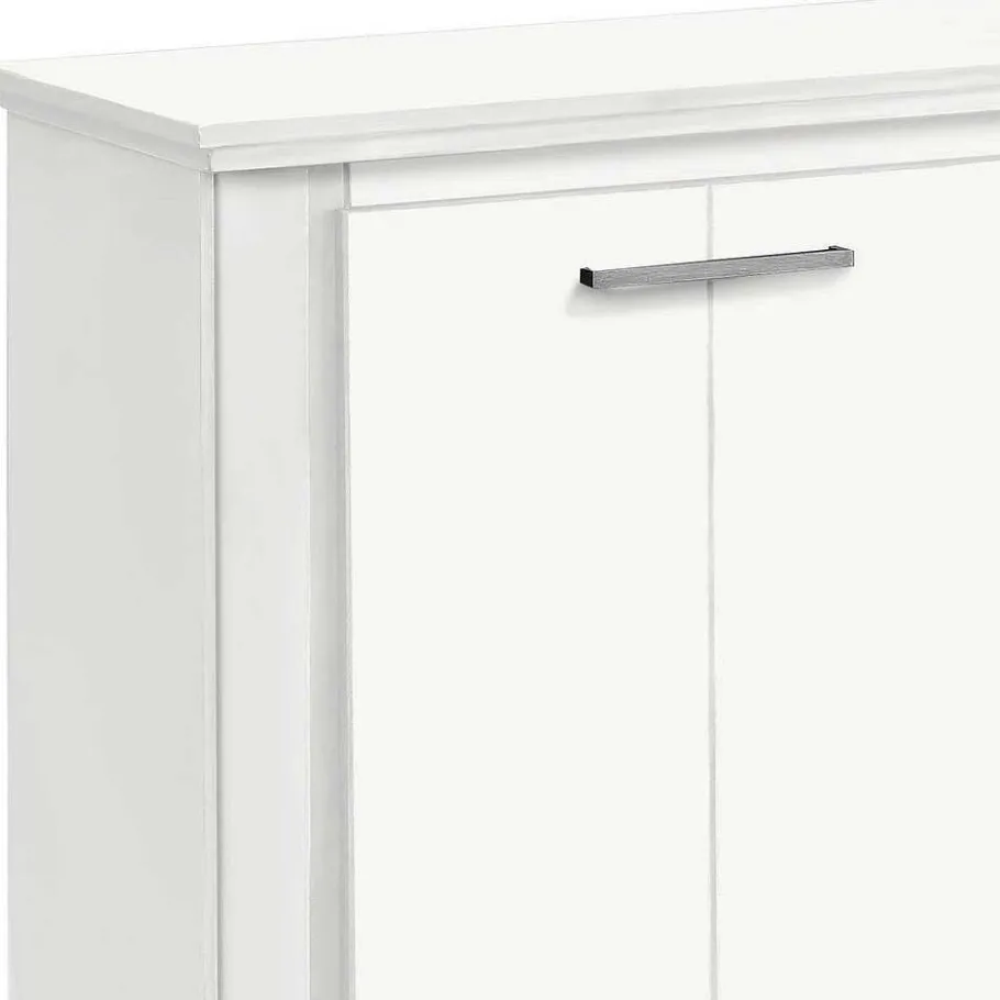 Outlet Wohnen 170x82x35 Weißes Sideboard auf Sockel - Enzetra
