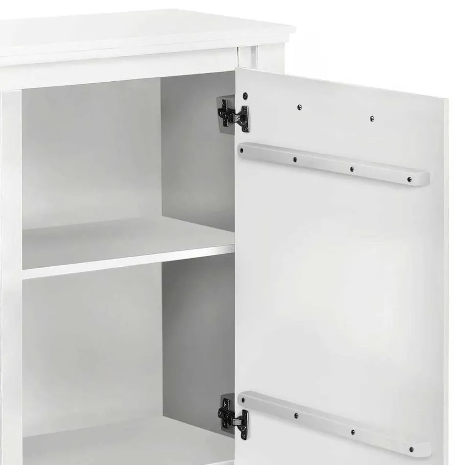 Outlet Wohnen 170x82x35 Weißes Sideboard auf Sockel - Enzetra