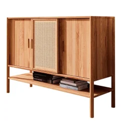 Best Wohnen 142x101x46 Wildbuche Sideboard mit drei Schiebetüren - Indrya