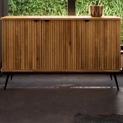 Sale Wohnen 144x87x46 Wildeiche Anrichte mit Metallbeinen - Casarius