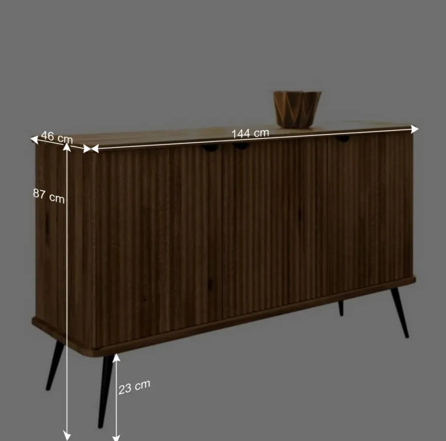 Sale Wohnen 144x87x46 Wildeiche Anrichte mit Metallbeinen - Casarius