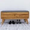 Sale Wohnen 112x52x37 Wildeiche Bank mit Klappe - Hardus