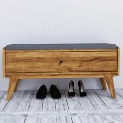 Sale Wohnen 112x52x37 Wildeiche Bank mit Klappe - Hardus