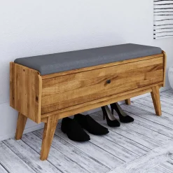 Sale Wohnen 112x52x37 Wildeiche Bank mit Klappe - Hardus