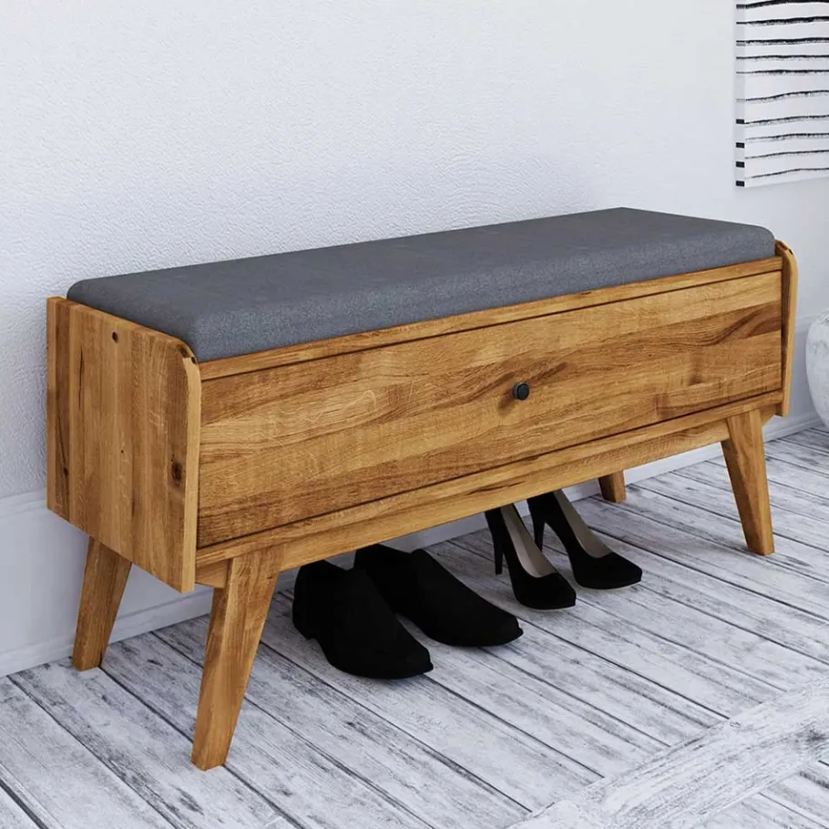 Sale Wohnen 112x52x37 Wildeiche Bank mit Klappe - Hardus