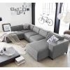 Clearance Wohnen 324x70x195 Wohnlandschaft in Hellgrau - Brianco