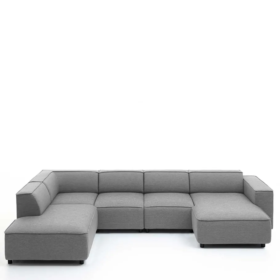 Clearance Wohnen 324x70x195 Wohnlandschaft in Hellgrau - Brianco