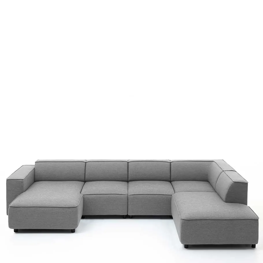 Clearance Wohnen 324x70x195 Wohnlandschaft in Hellgrau - Brianco