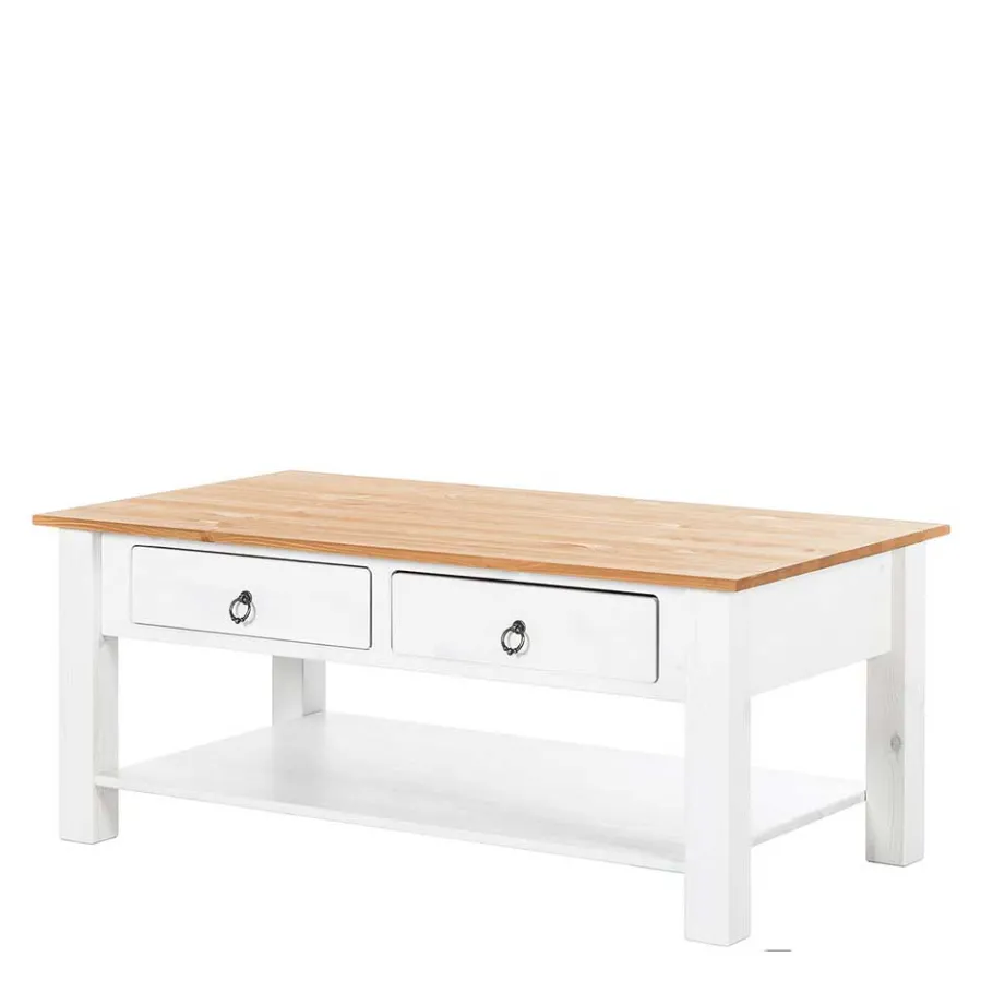 Discount Wohnen 110x45x60 Wohnziimmer Tisch mit zwei Schubladen - Syntia