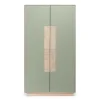 Outlet Wohnen 90x120x45 Wohnzimmer Highboard in Grau & Buche - Ajevos