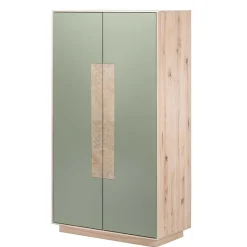 Outlet Wohnen 90x120x45 Wohnzimmer Highboard in Grau & Buche - Ajevos