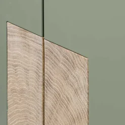 Outlet Wohnen 90x120x45 Wohnzimmer Highboard in Grau & Buche - Ajevos