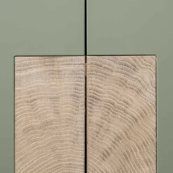 Outlet Wohnen 90x120x45 Wohnzimmer Highboard in Grau & Buche - Ajevos