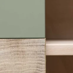 Outlet Wohnen 90x120x45 Wohnzimmer Highboard in Grau & Buche - Ajevos