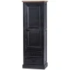 Wohnen 61x180x42 Wohnzimmer Schrank in Schwarz & Teak - Niovan