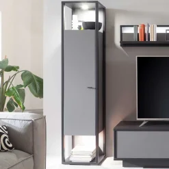 Clearance Wohnen 40x178x37 Wohnzimmer Schrank in Grau & Anthrazit - Ridona I