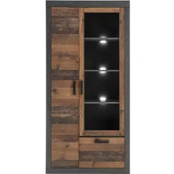 Clearance Wohnen 97x201x40 Wohnzimmerschrank mit Glastür - Timuras