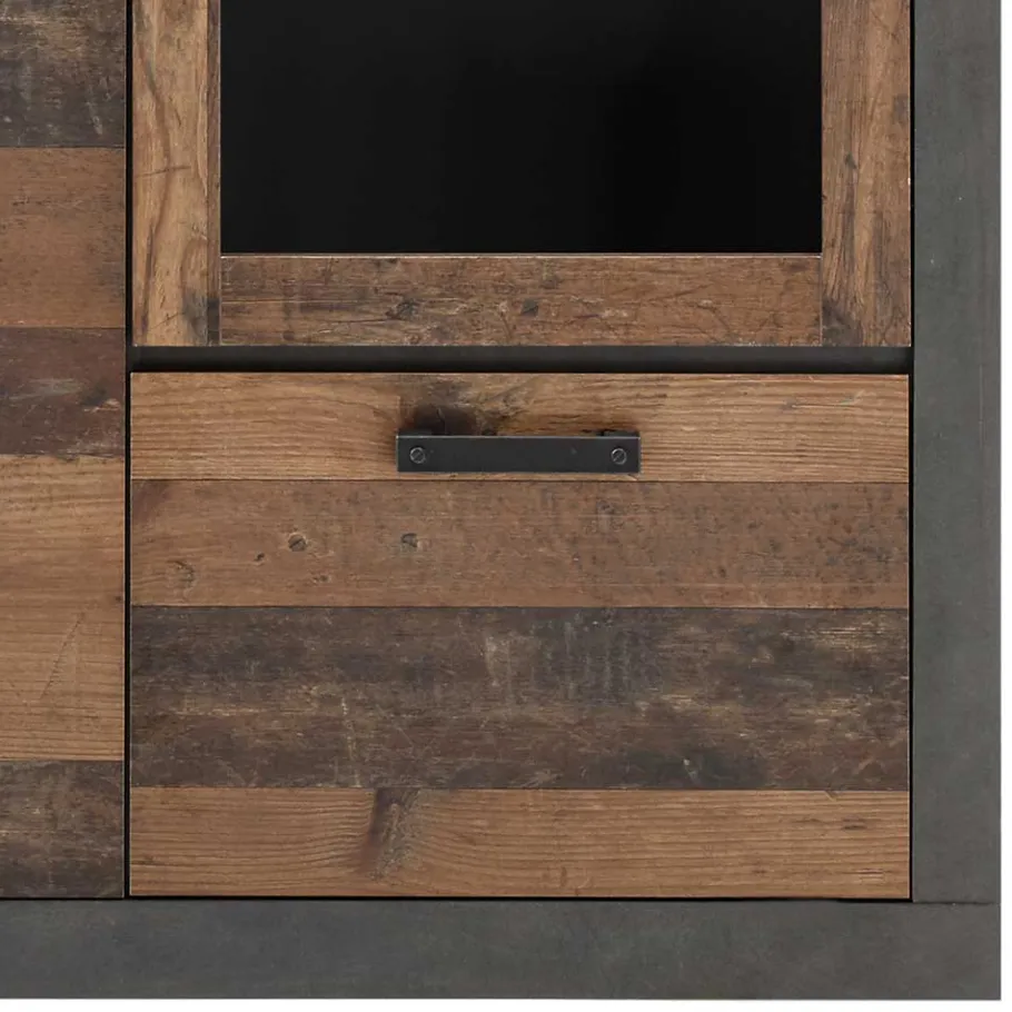 Clearance Wohnen 97x201x40 Wohnzimmerschrank mit Glastür - Timuras