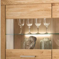 Sale Wohnen 118x141x40 Wohnzimmerschrank mit Glaseinsätzen - Loitons