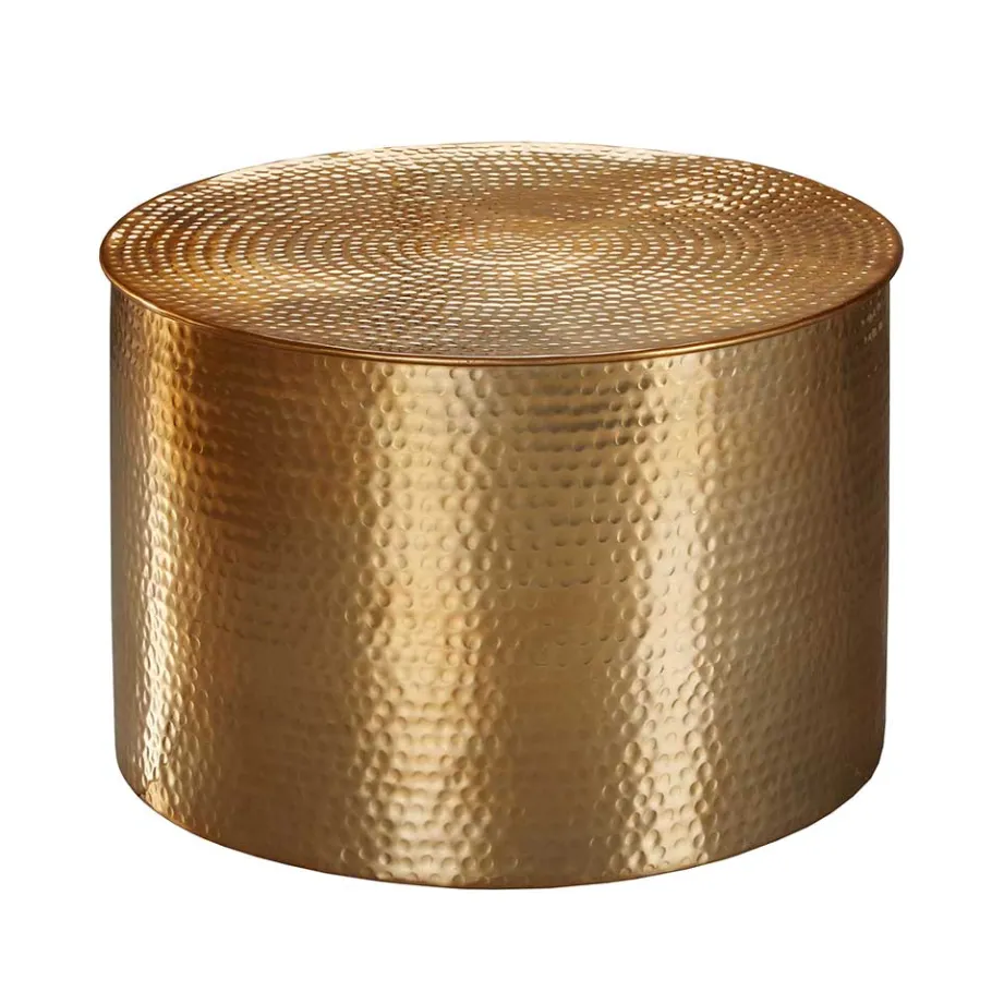 Wohnen 61x41x61 Wohnzimmer-Tisch aus Alu in Gold - Rading