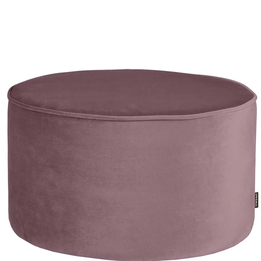 Outlet Wohnen 60x36x60 Zylinderförmiger Hocker aus Samt - Jowella