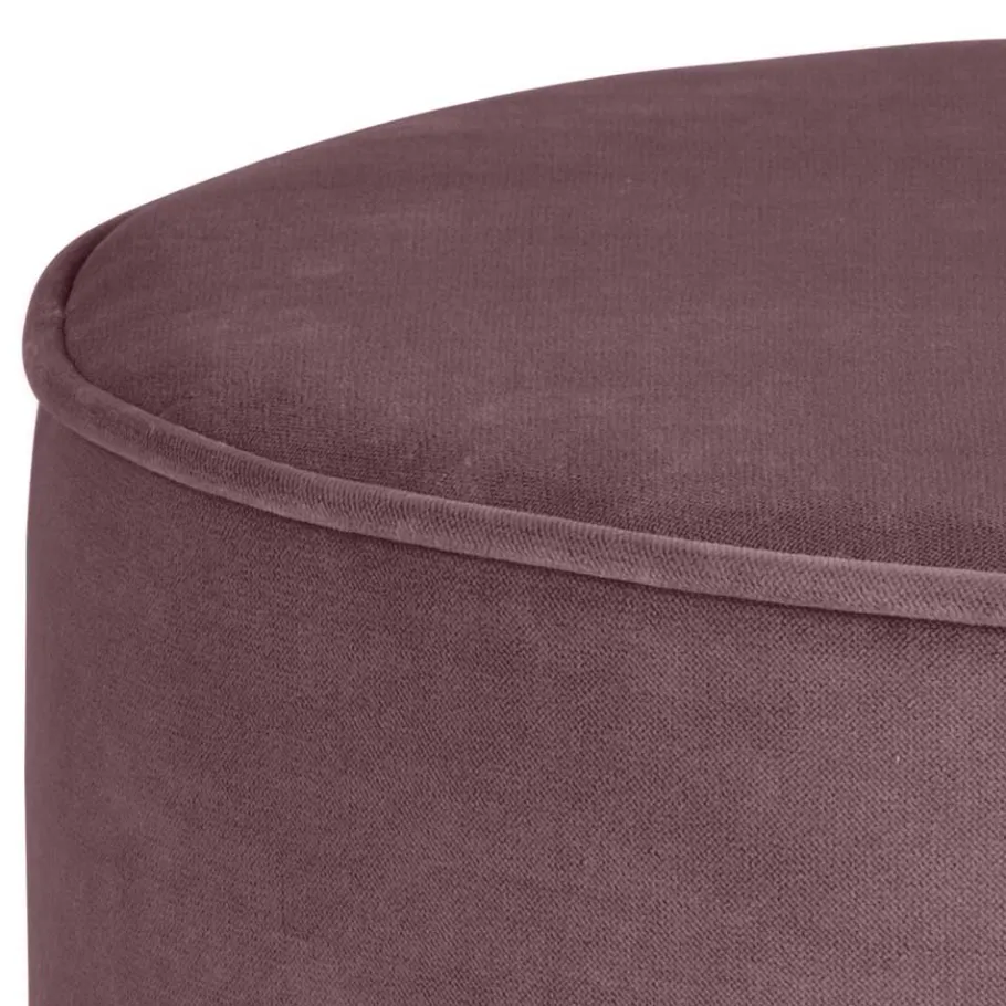 Outlet Wohnen 60x36x60 Zylinderförmiger Hocker aus Samt - Jowella