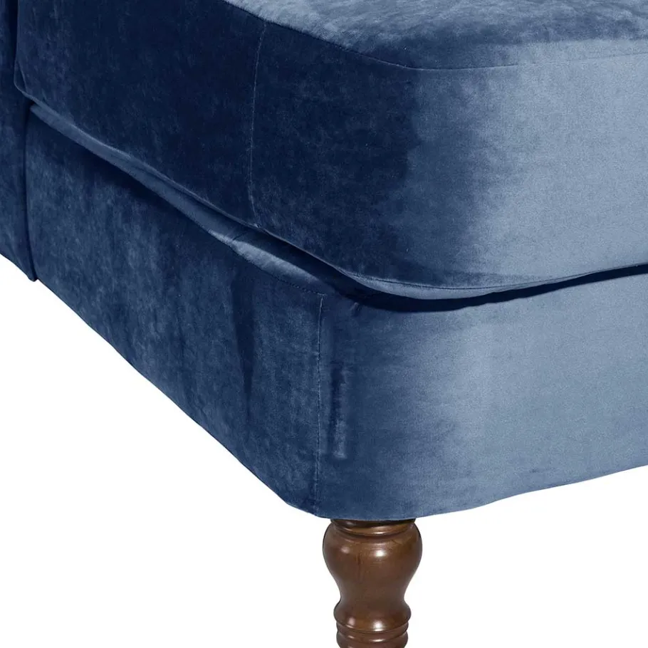 New Wohnen XXL Sessel in Dunkelblau Samtvelours - Louam