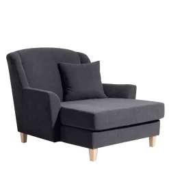 Sale Wohnen XXL Velours Sessel in Anthrazit - Renero