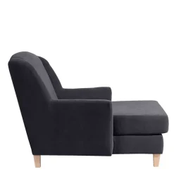 Sale Wohnen XXL Velours Sessel in Anthrazit - Renero