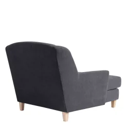 Sale Wohnen XXL Velours Sessel in Anthrazit - Renero
