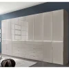 Hot Wohnen XXL-Kleiderschrank in Hellgrau mit Glasfront - Nucina
