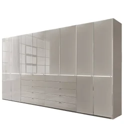 Hot Wohnen XXL-Kleiderschrank in Hellgrau mit Glasfront - Nucina
