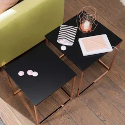 Discount Wohnen Zwei Beistelltische in Quadrat Form - Wateno (zweiteilig)