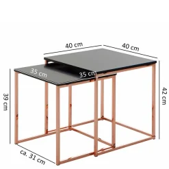 Discount Wohnen Zwei Beistelltische in Quadrat Form - Wateno (zweiteilig)