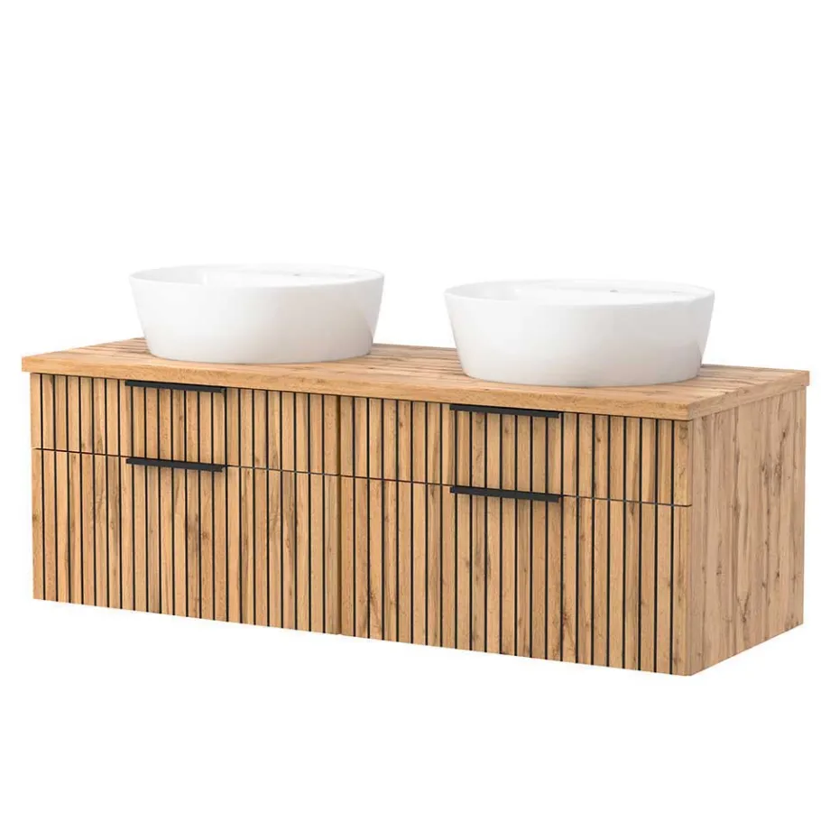 Wohnen Zweifach-Waschtisch und Spiegelschrank - Crystoga (zweiteilig)