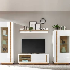 Discount Wohnen Zweifarbige Wohnzimmer Möbel Kombi - Myrda (vierteilig)