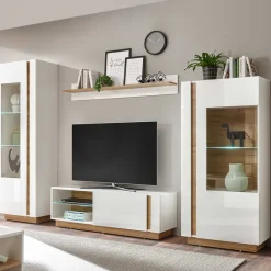 Discount Wohnen Zweifarbige Wohnzimmer Möbel Kombi - Myrda (vierteilig)