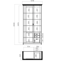 Hot Wohnen Zweifarbiges Landhausmöbel Set - Diatara I (vierteilig)