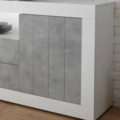 Wohnen Zweifarbiges Sideboard mit offenem Fach - Niris