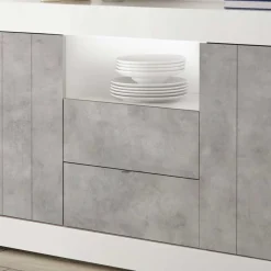 Wohnen Zweifarbiges Sideboard mit offenem Fach - Niris