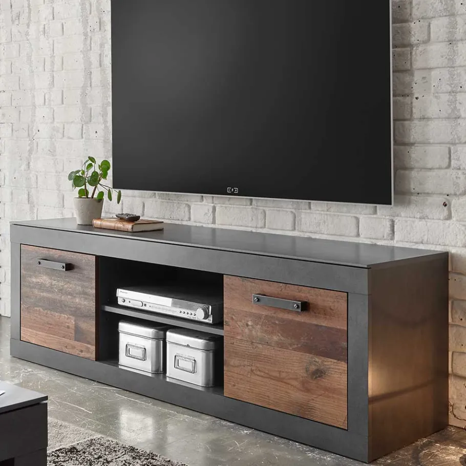 Discount Wohnen Zweifarbiges TV Board 153 cm breit - Timuras