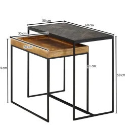 New Wohnen Zweisatztisch Beistelltische Set - Cadors (zweiteilig)