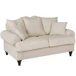 Online Wohnen Zweisitzer Sofa in Beige & Dunkelbraun - Merandes
