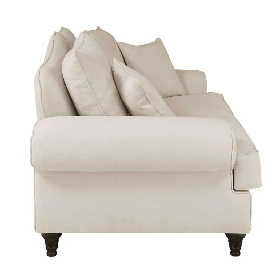 Online Wohnen Zweisitzer Sofa in Beige & Dunkelbraun - Merandes