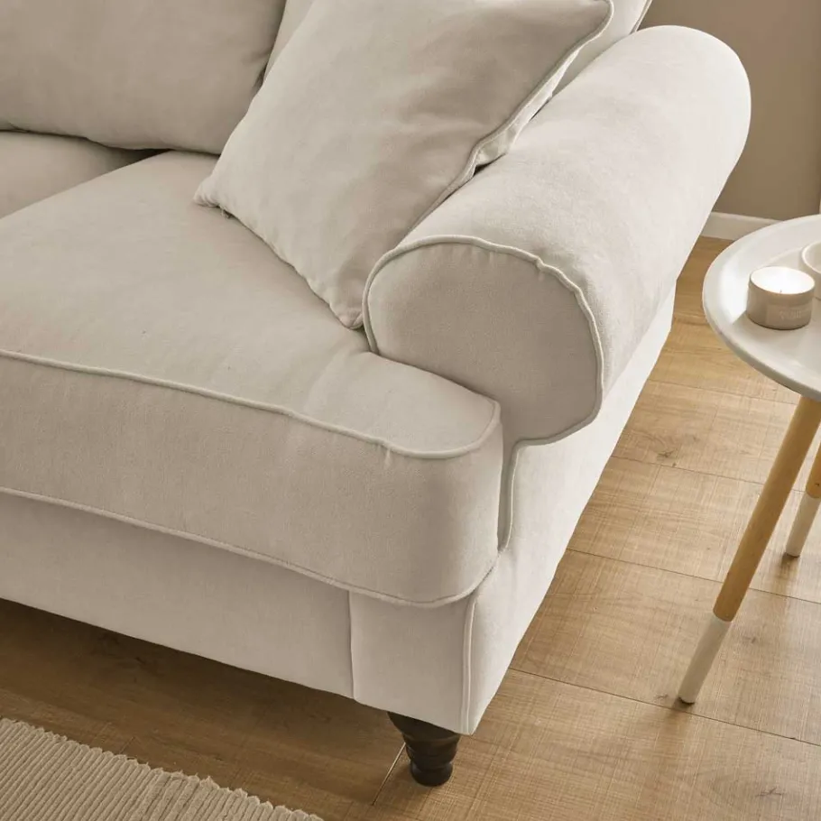 Online Wohnen Zweisitzer Sofa in Beige & Dunkelbraun - Merandes