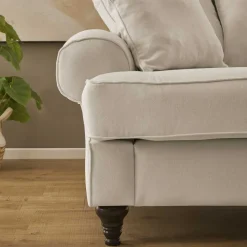 Online Wohnen Zweisitzer Sofa in Beige & Dunkelbraun - Merandes